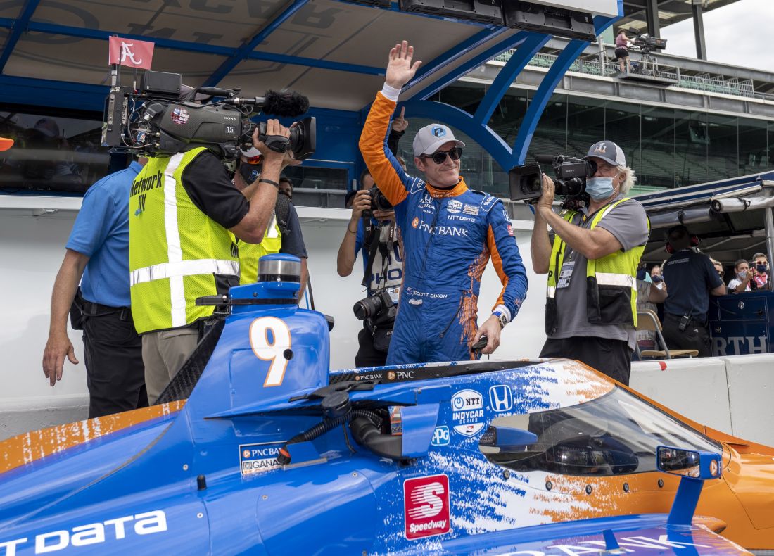 Scott Dixon leads the way in the Indy 500 while NASCAR drivers battle at Charlotte in the Coca-Cola 600